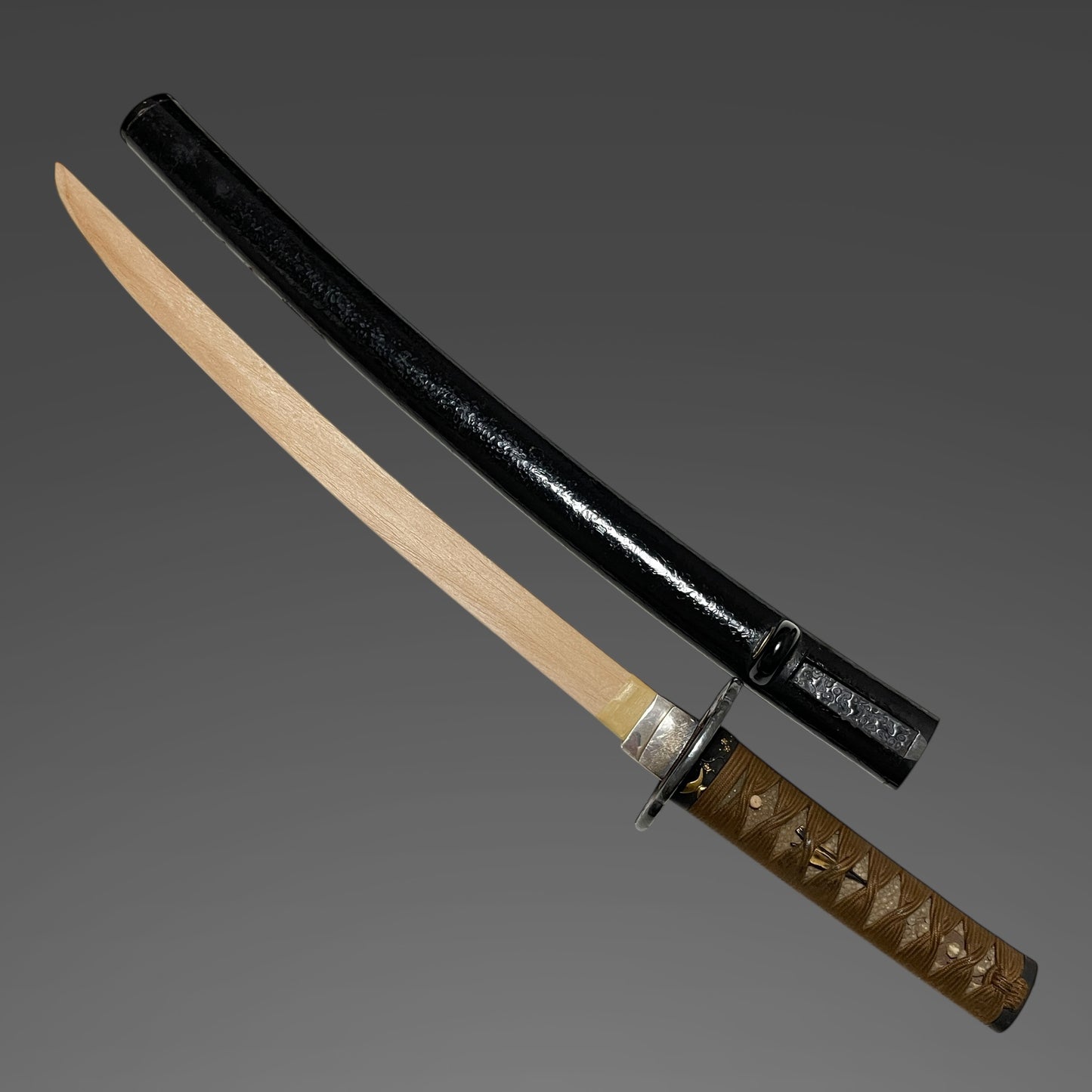Antique Koshirae for Wakizashi, Bagu Tsuba, Plum Fuchikashira, Edo period