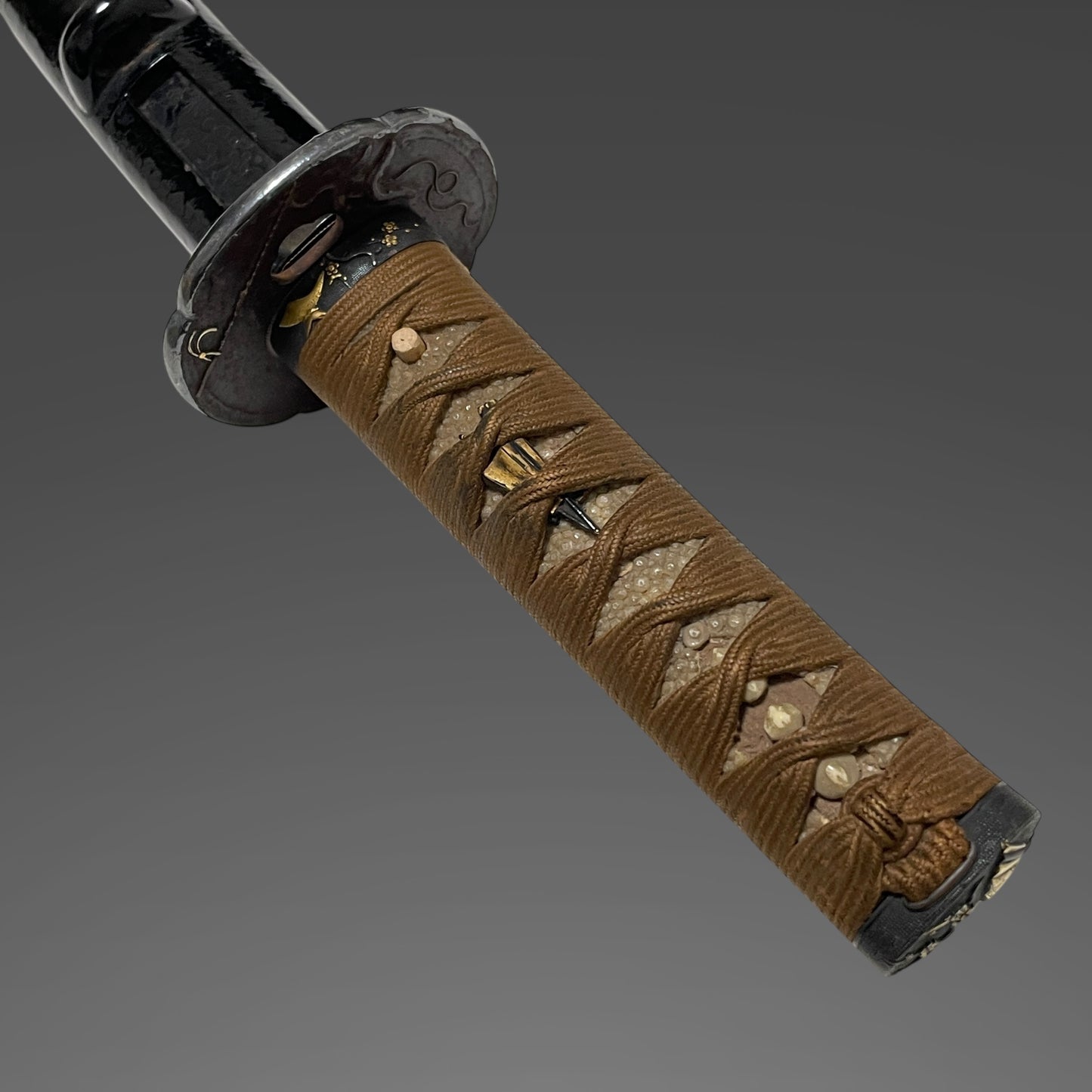 Antique Koshirae for Wakizashi, Bagu Tsuba, Plum Fuchikashira, Edo period