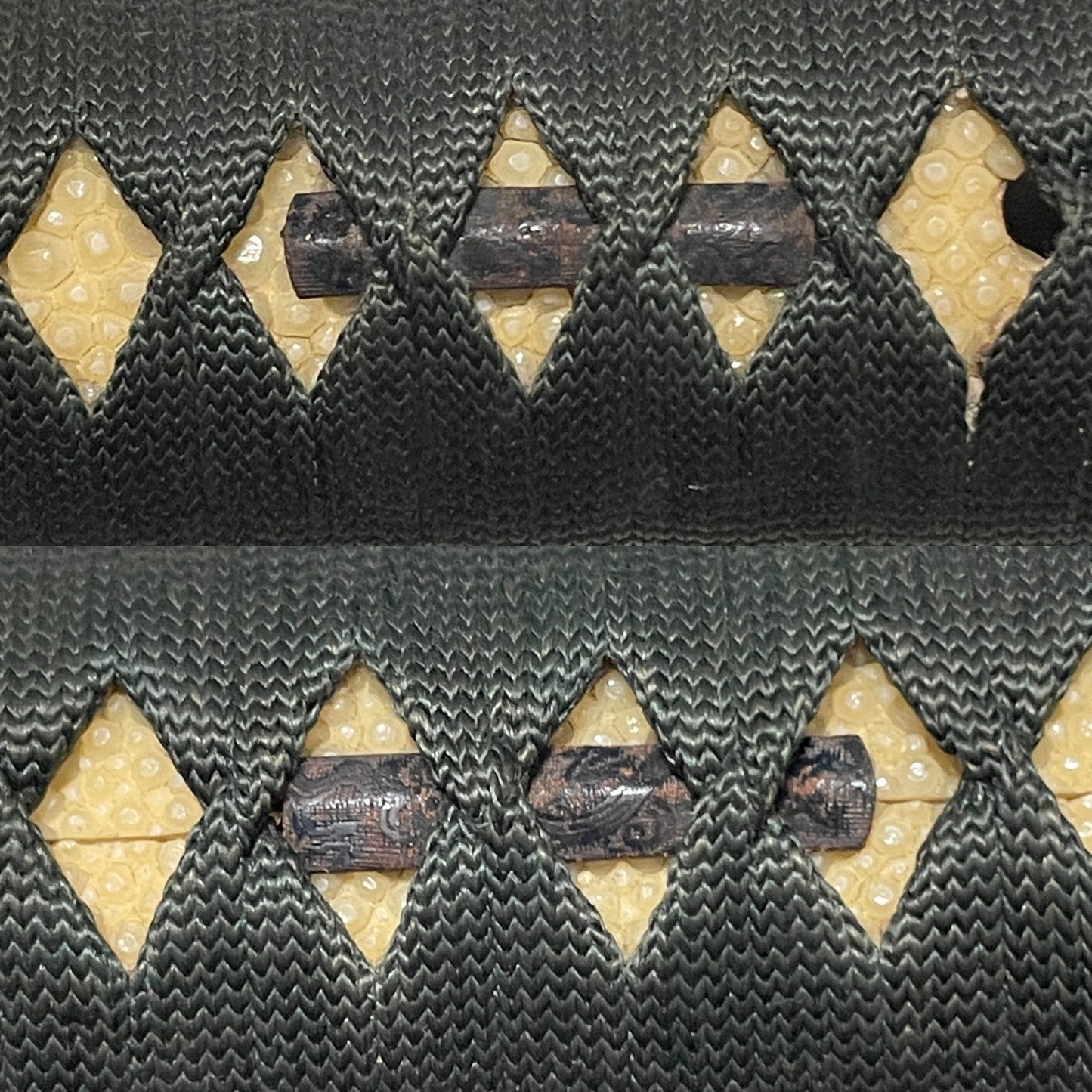 Wakizashi Koshirae, Amidayasuri Yamagane Tsuba 阿弥陀鑢山銅鍔, Edo period