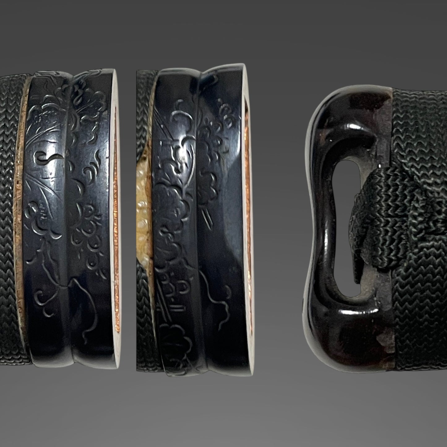 Wakizashi Koshirae, Amidayasuri Yamagane Tsuba 阿弥陀鑢山銅鍔, Edo period