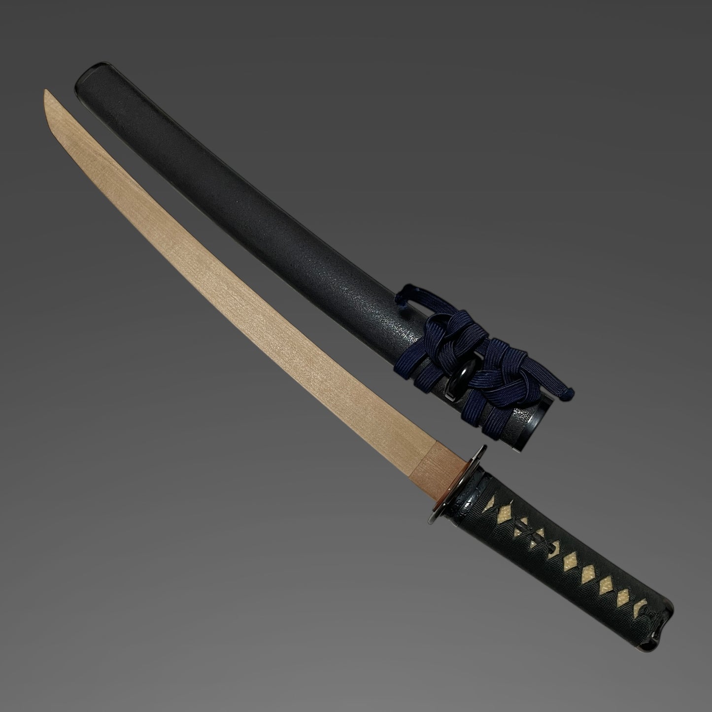 Wakizashi Koshirae, Amidayasuri Yamagane Tsuba 阿弥陀鑢山銅鍔, Edo period