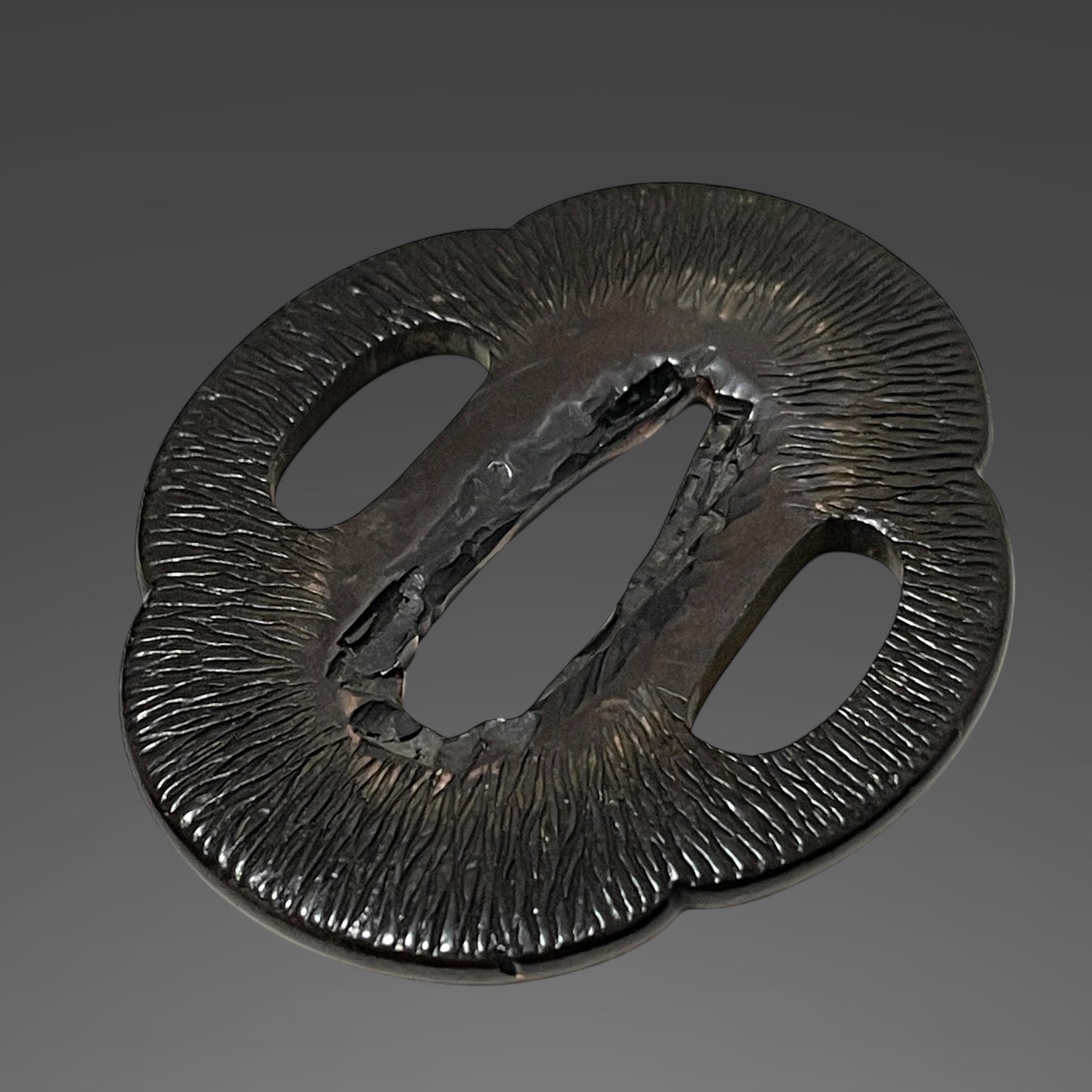 Wakizashi Koshirae, Amidayasuri Yamagane Tsuba 阿弥陀鑢山銅鍔, Edo period