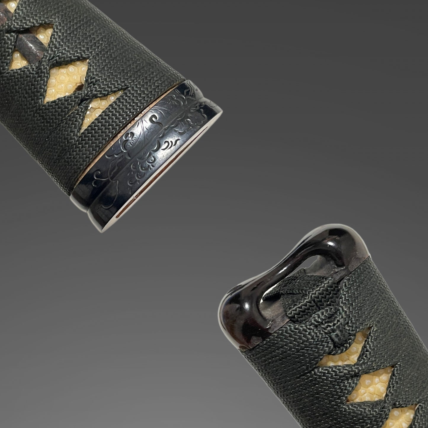 Wakizashi Koshirae, Amidayasuri Yamagane Tsuba 阿弥陀鑢山銅鍔, Edo period