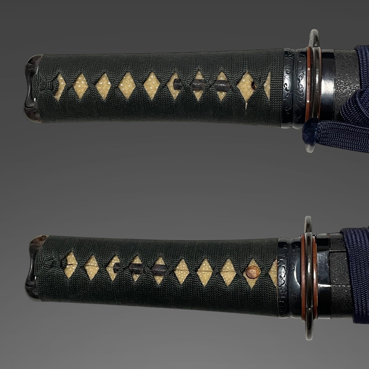 Wakizashi Koshirae, Amidayasuri Yamagane Tsuba 阿弥陀鑢山銅鍔, Edo period