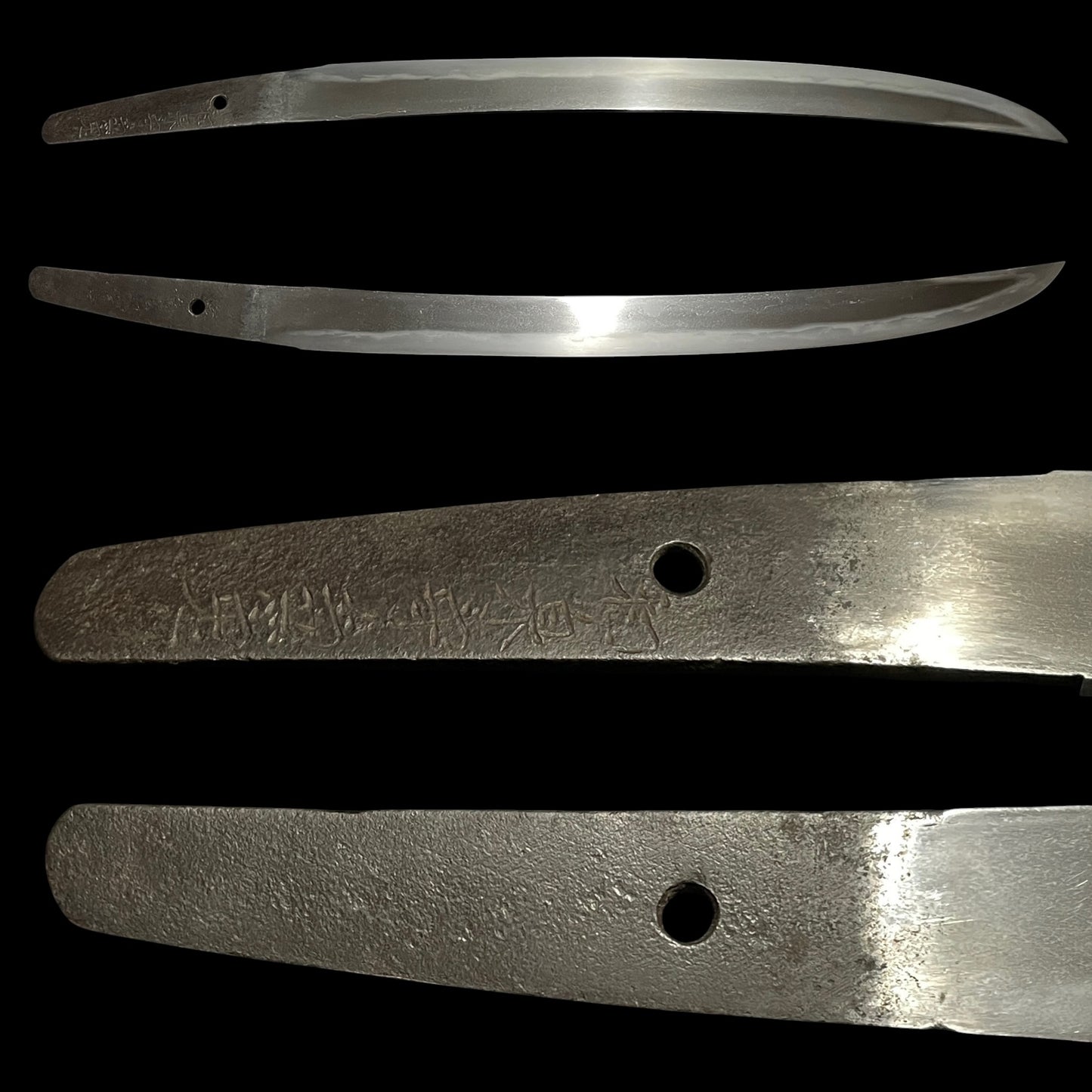 Radensaya 螺鈿鞘 Wide Hirazukuri Wakizashi, Izuminokami Kanesada signed, Plum Fittings