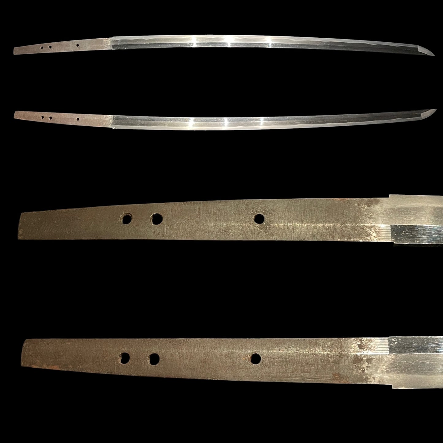 Masamehada 柾目肌 KATANA, Flowers and Vase Fuchikashira, Edo period mumei