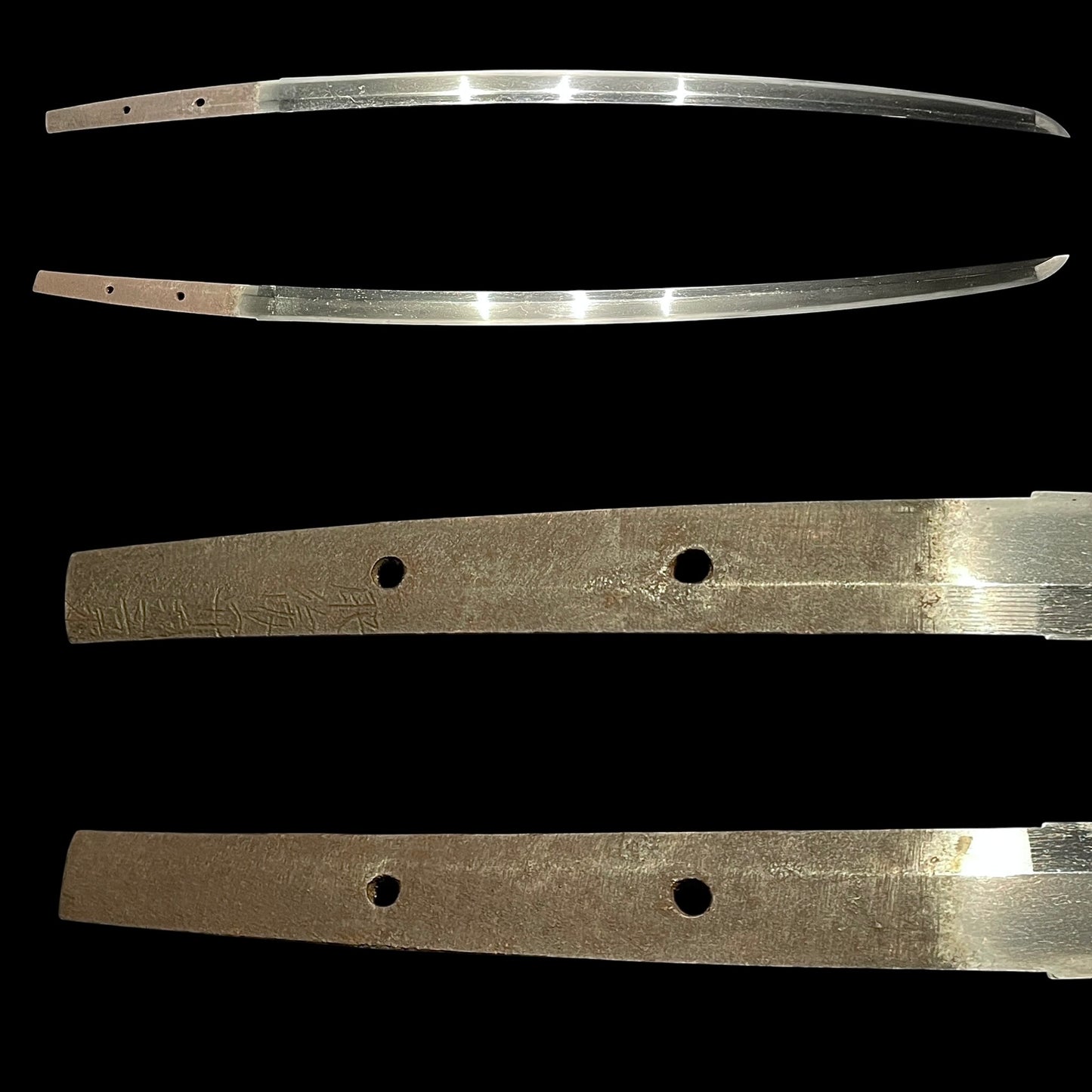 Higonokami Kuniyasu 肥後守国康 signed Long Wakizashi, Waterfowl Brass Fuchikashira, Edo period