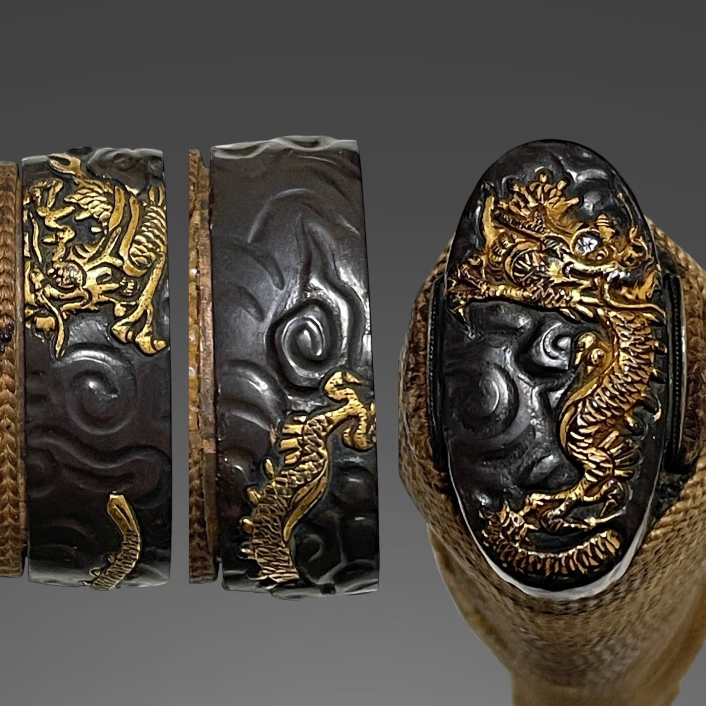 Dragon Fuchikashira KATANA, Raimon Tsuba 雷紋鍔, Edo period mumei