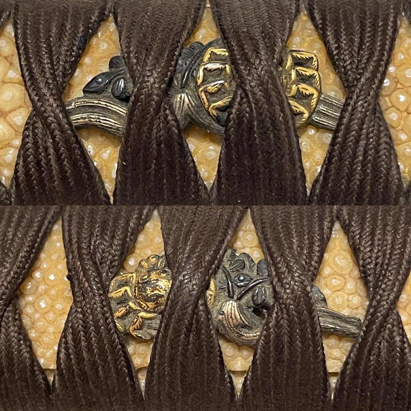 Takadaju Yukimitsu 高田住行光 signed Wakizashi, Guribori 倶利彫り Kashira, Sadatoshi signed Fuchi