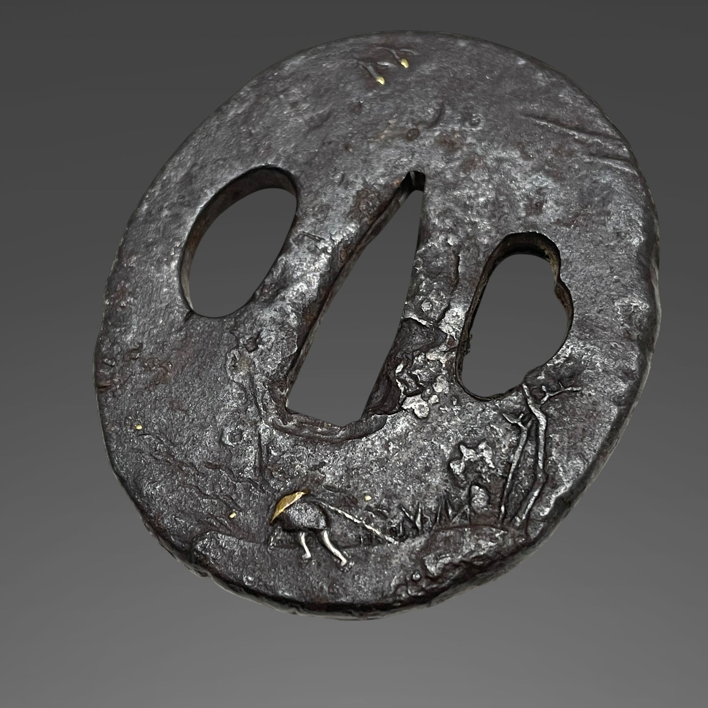 Ookissaki 大切先 Wakizashi, Dragon Fuchikashira, 因州住壽正 signed Kozuka, Edo period mumei