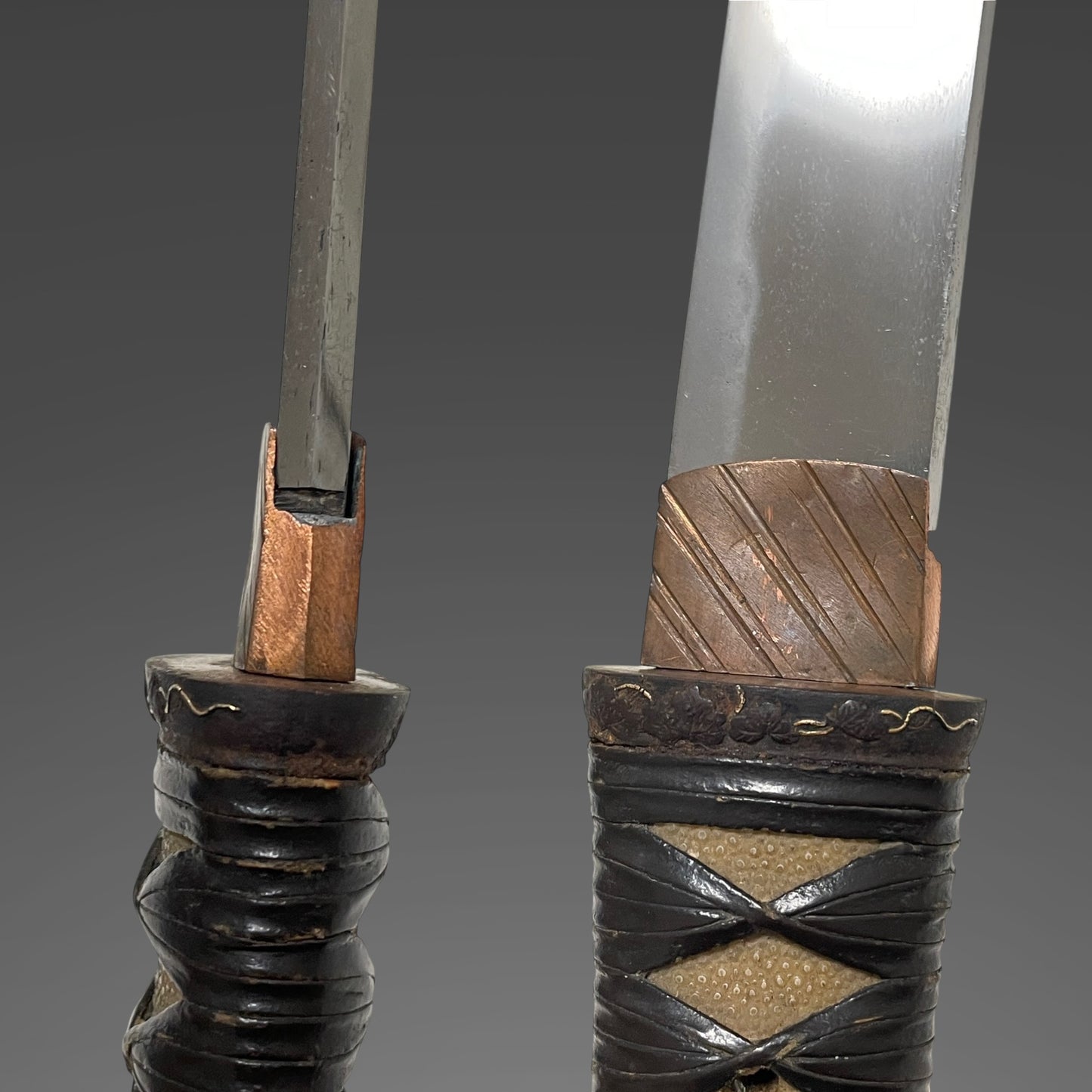 Aikuchi Koshirae 合口拵, Sunnobi-TANTO 寸延短刀, Iro Fittings, Edo period mumei