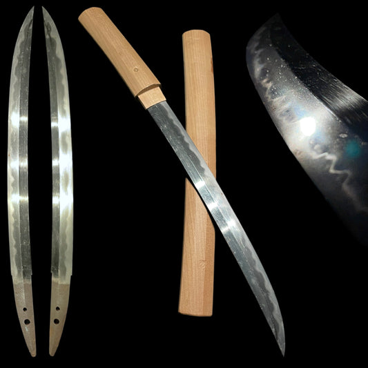 Shobuzukuri Wakizashi 菖蒲造脇差, Soden-Nakago 相伝茎, Muromachi period mumei