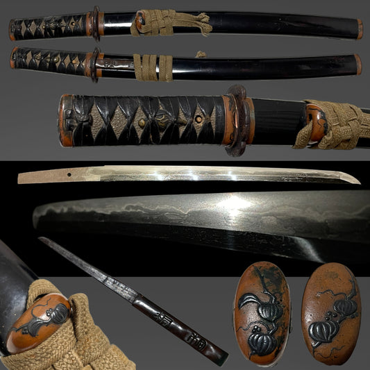 Copper Fittings TANTO, Kanji 漢字 Kozuka, Homarekizu 誉傷, Edo period mumei