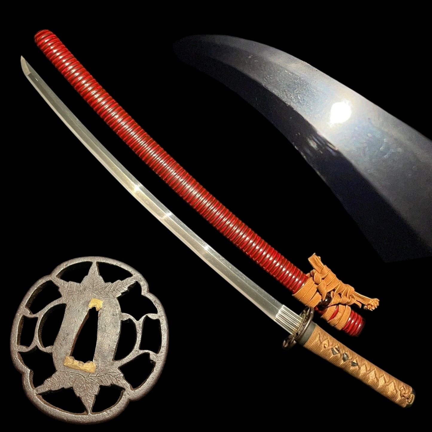 Red Wakizashi, Bishuosafune Norimitsu / February 1476 signed, Muromachi period