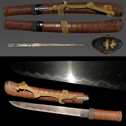Shrimp Koshirae 海老拵 TANTO, with Kogai, Edo period mumei