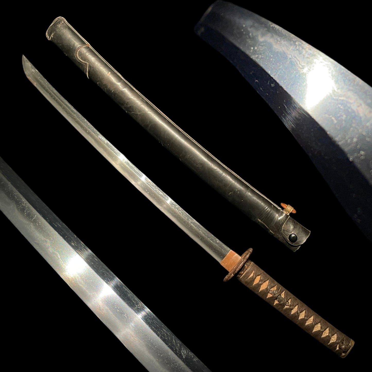 Short GUNTO Black Ryakushiki Style, Late WW2 Japanese Army Sword