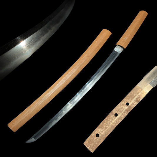 Tobiyaki 飛び焼き Hamon Wakizashi, Muromachi period Oosuriage mumei