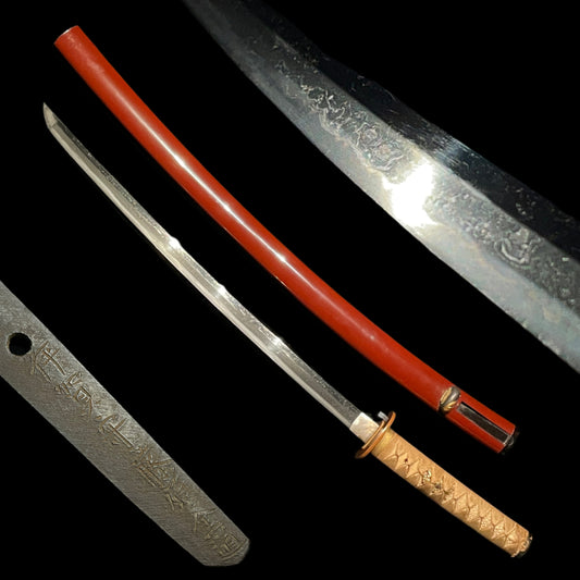 Red Wakizashi, Iganokami Kinmichi, High Grade Fittings, Edo period