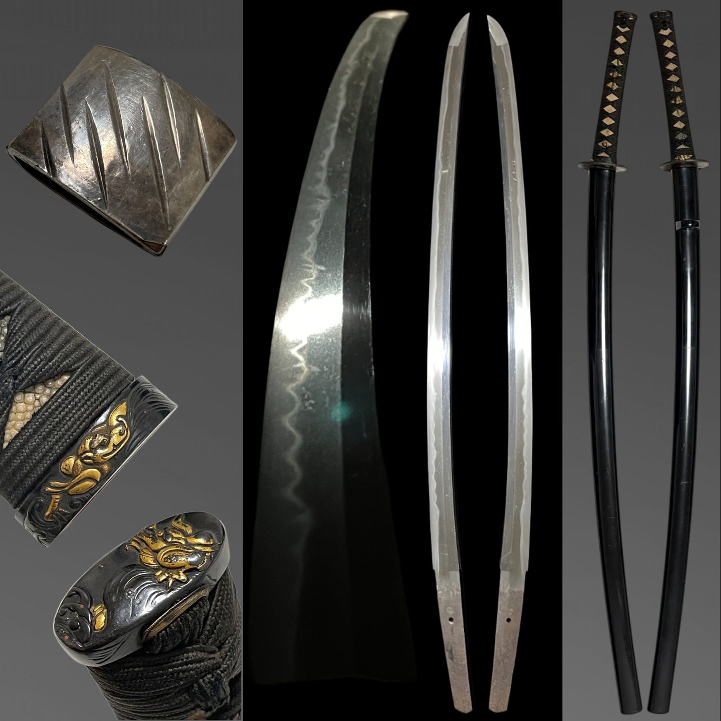 Dragon Fuchikashira Long Wakizashi, Silver Kashu Habaki, Edo period mumei
