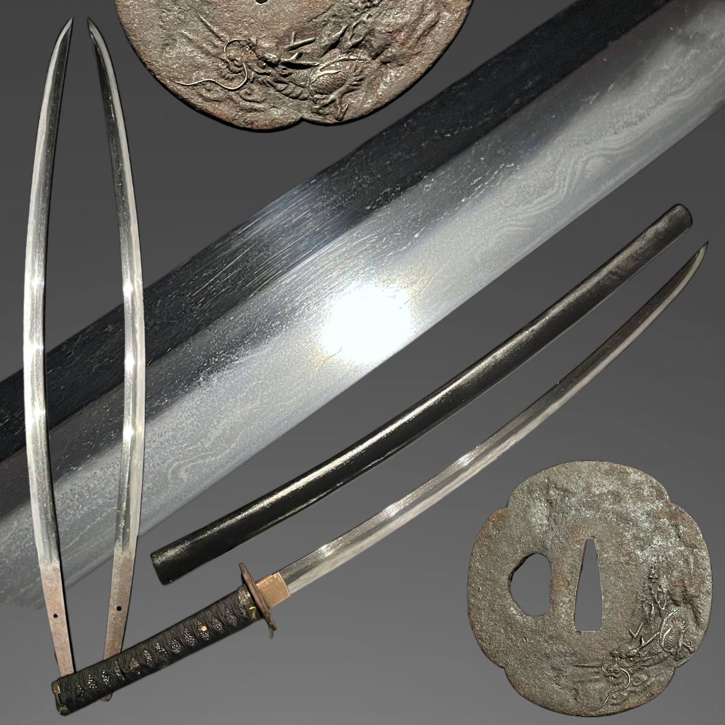 Kodachi 小太刀 Shobuzukuri, Dragon Fittings, Tadamitsu 忠光 signed