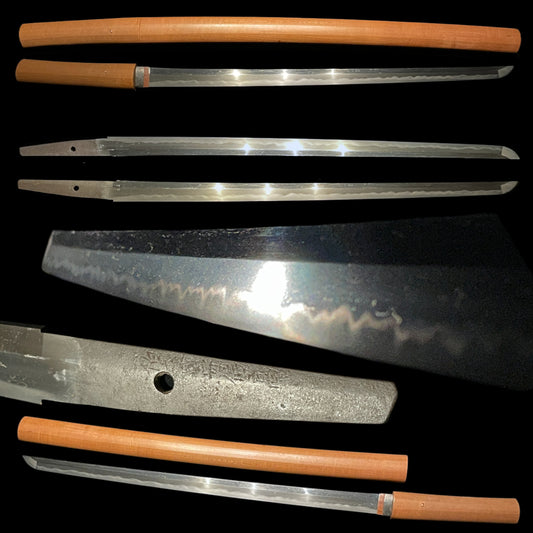 Shinobigatana 忍刀 Ninja Sword, Straight Wakizashi, Hokinokami Nobutaka 伯耆守信髙 signed