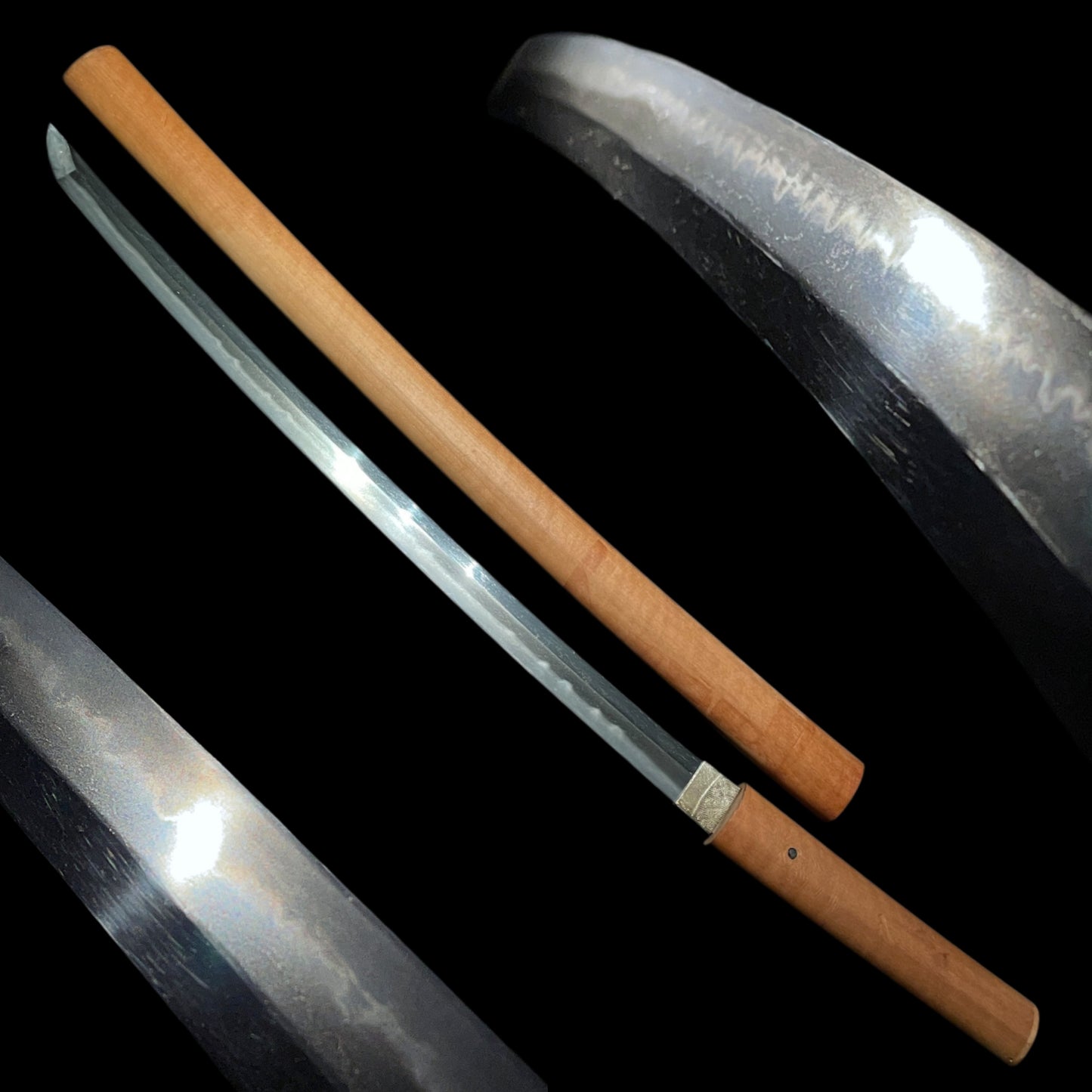 Togari-Gunome Hamon 尖互目刃文 Long Wakizashi in Shirasaya, Edo period mumei