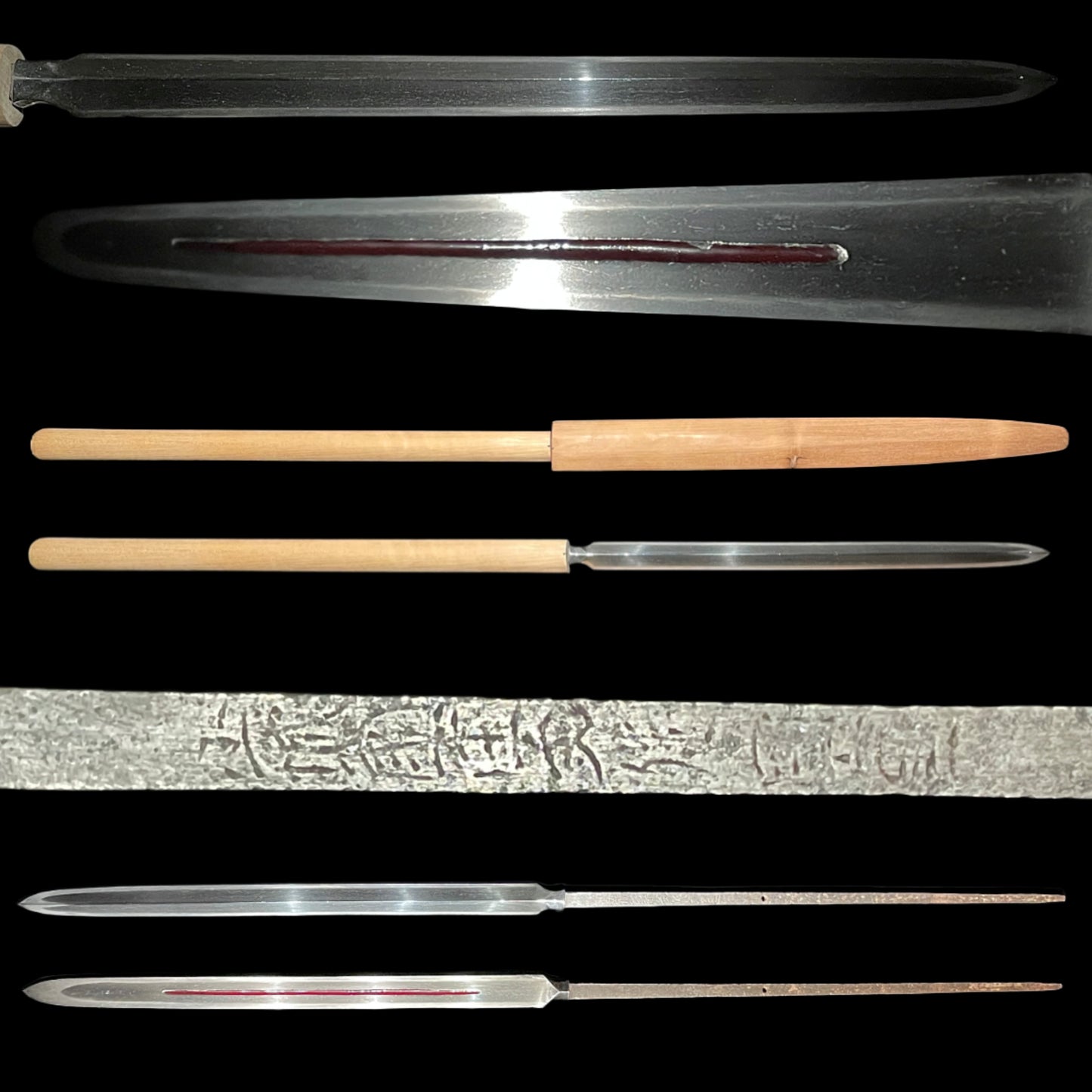 Long Hirasankaku-Yari 平三角槍, Yamashirokokuju Kunishige 山城國住國重 signed, Edo period