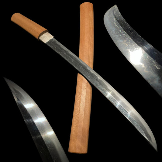 Shobuzukuri Wakizashi in Shirasaya, Muromachi period mumei
