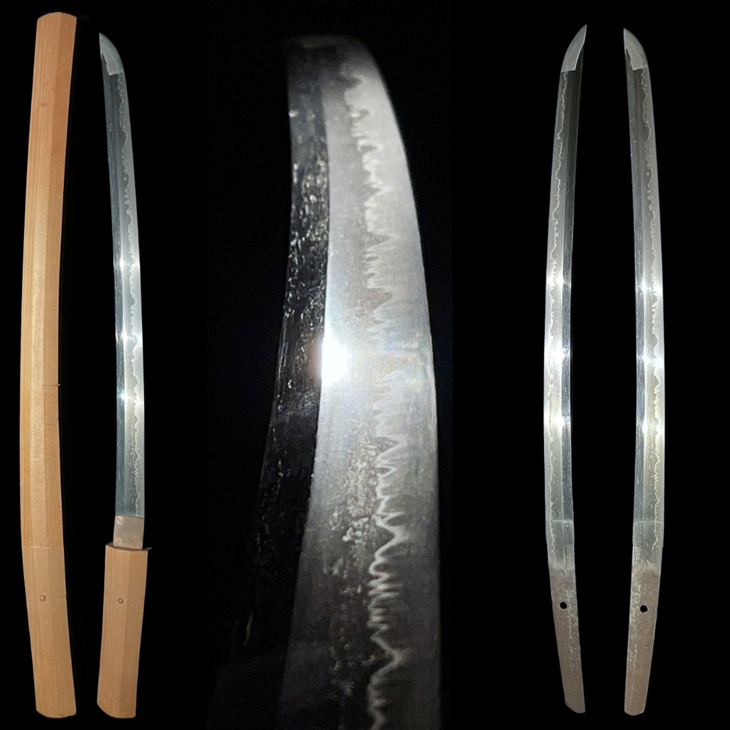 Amazing Hamon Short WAKIZASHI in Shirasaya, Edo period mumei