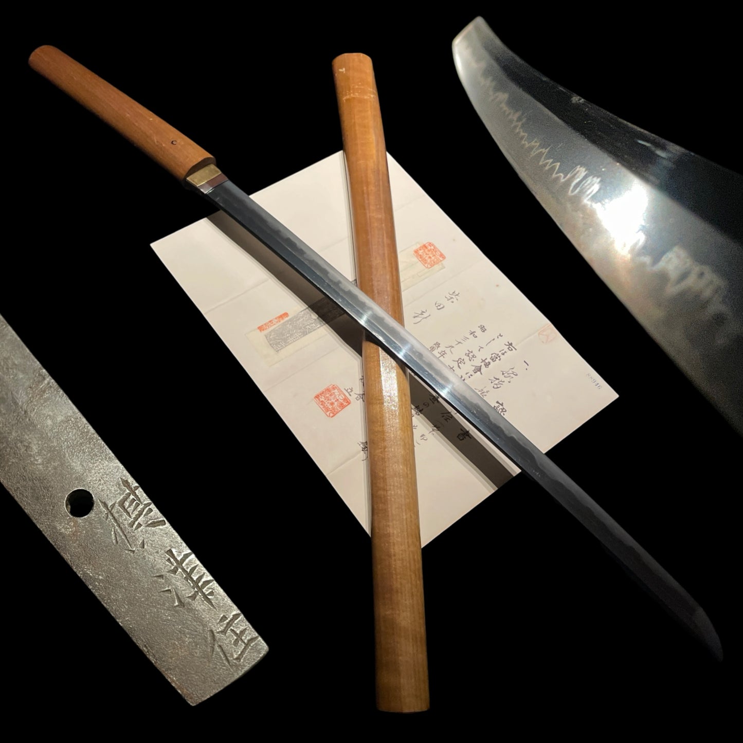 Settsuju Yasunaga 摂津住康永 Long Wakizashi, Edo period, NBTHK Certificate