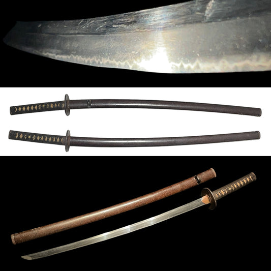 KOTO Katana Muromachi period mumei, Iron Fittings Practical Koshirae