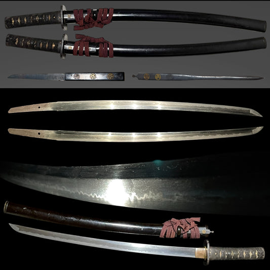 Long Wakizashi with Kozuka and Kogai, Edo period mumei