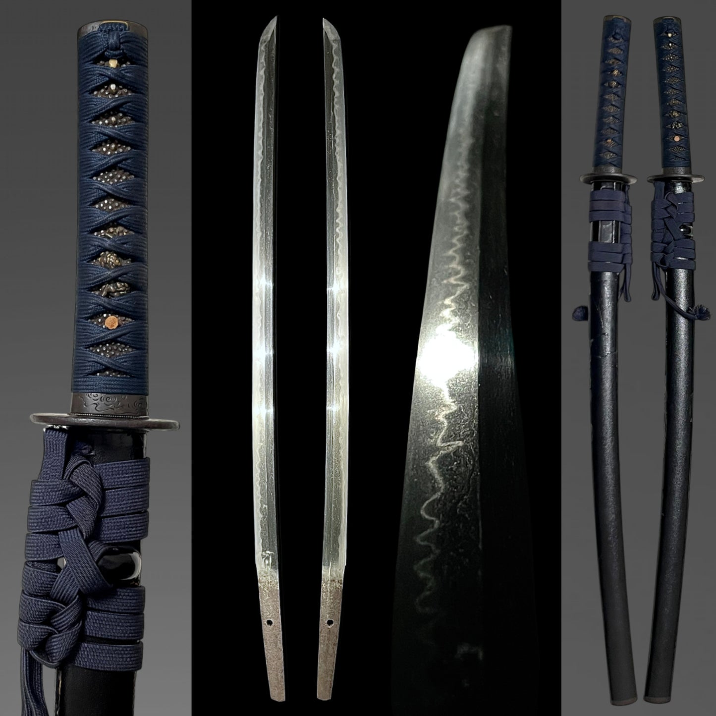 Amazing Hamon, Straight Ninja Style Wakizashi, Shinobigatana 忍刀, Edo period mumei