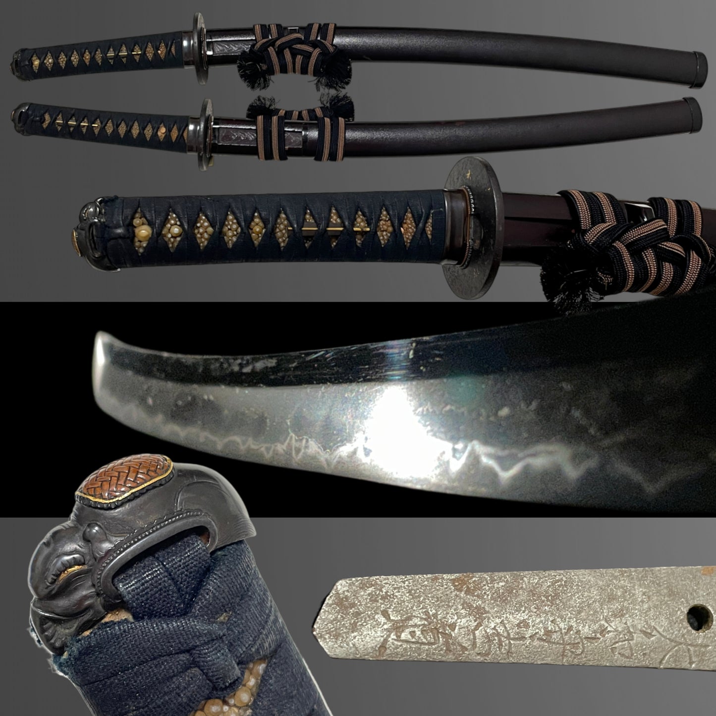 Elephant Kashira Wakizashi, Yamatonokami Yoshimichi 大和守吉道 signed,  Early Edo period