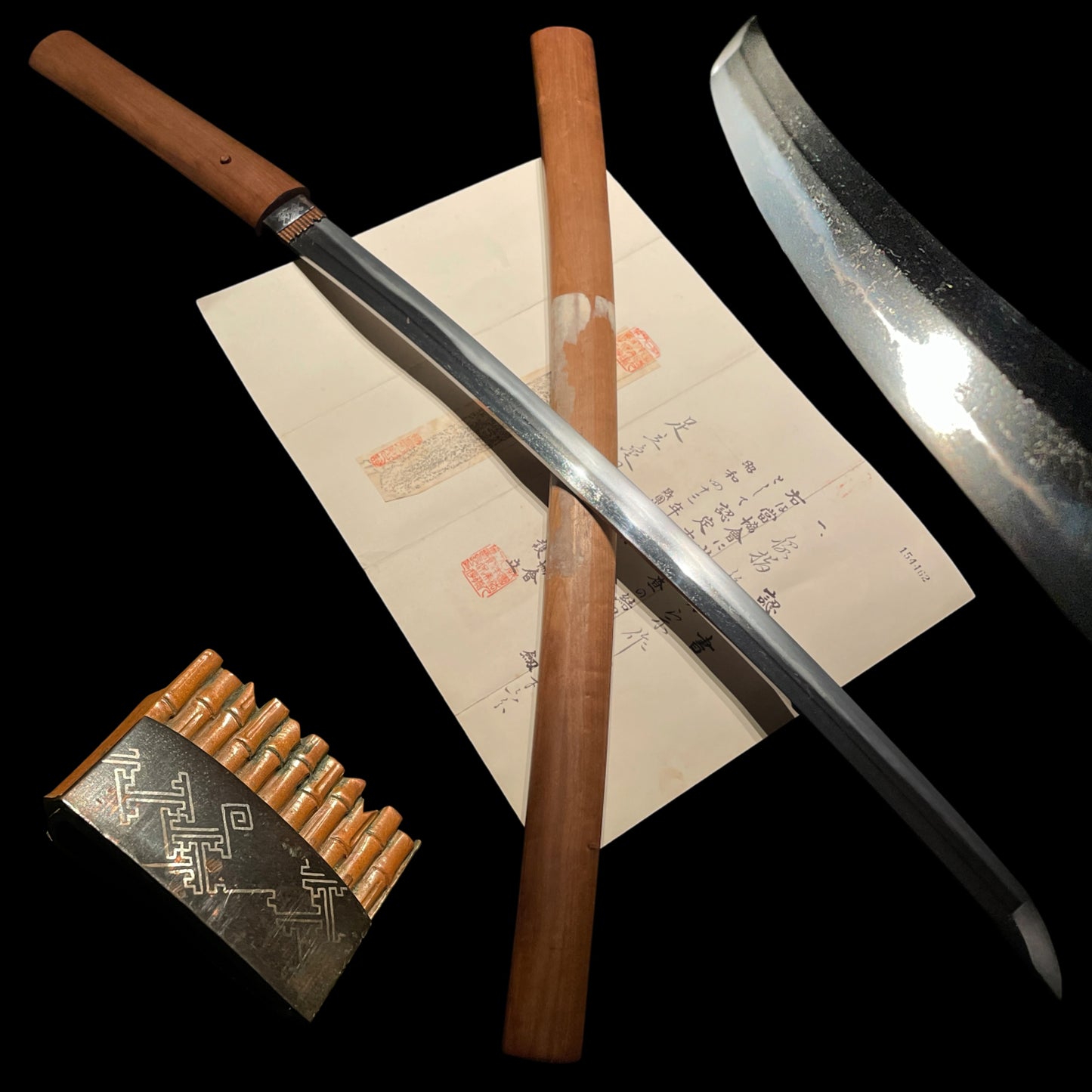 Sukemune 助宗 signed Long Wakizashi, Amazing Habaki, Edo period, NBTHK Certificate
