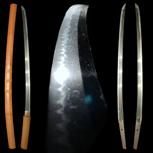 Gunome-Hamon Long Wakizashi in Shirasaya, Edo period mumei