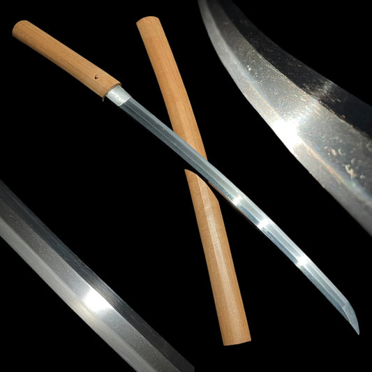 Suguha Long Wakizashi, Thick blade, Edo period mumei