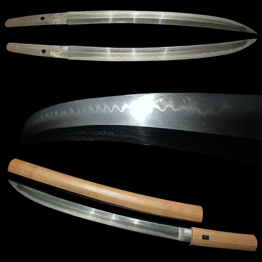 Naginata Naoshi Style, Shobuzukuri Wakizashi, Edo period mumei