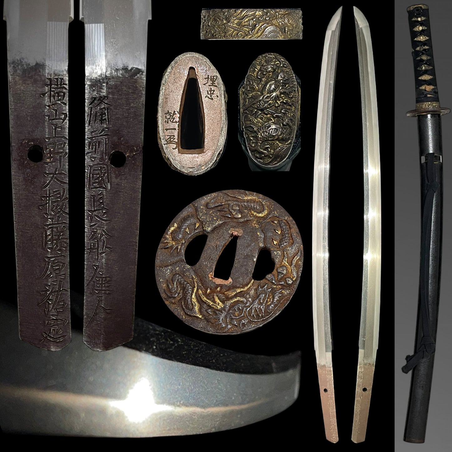 Kozukedaijo Sukesada 横山上野大掾祐定 signed Wakizashi, Dragon Fittings, Edo period