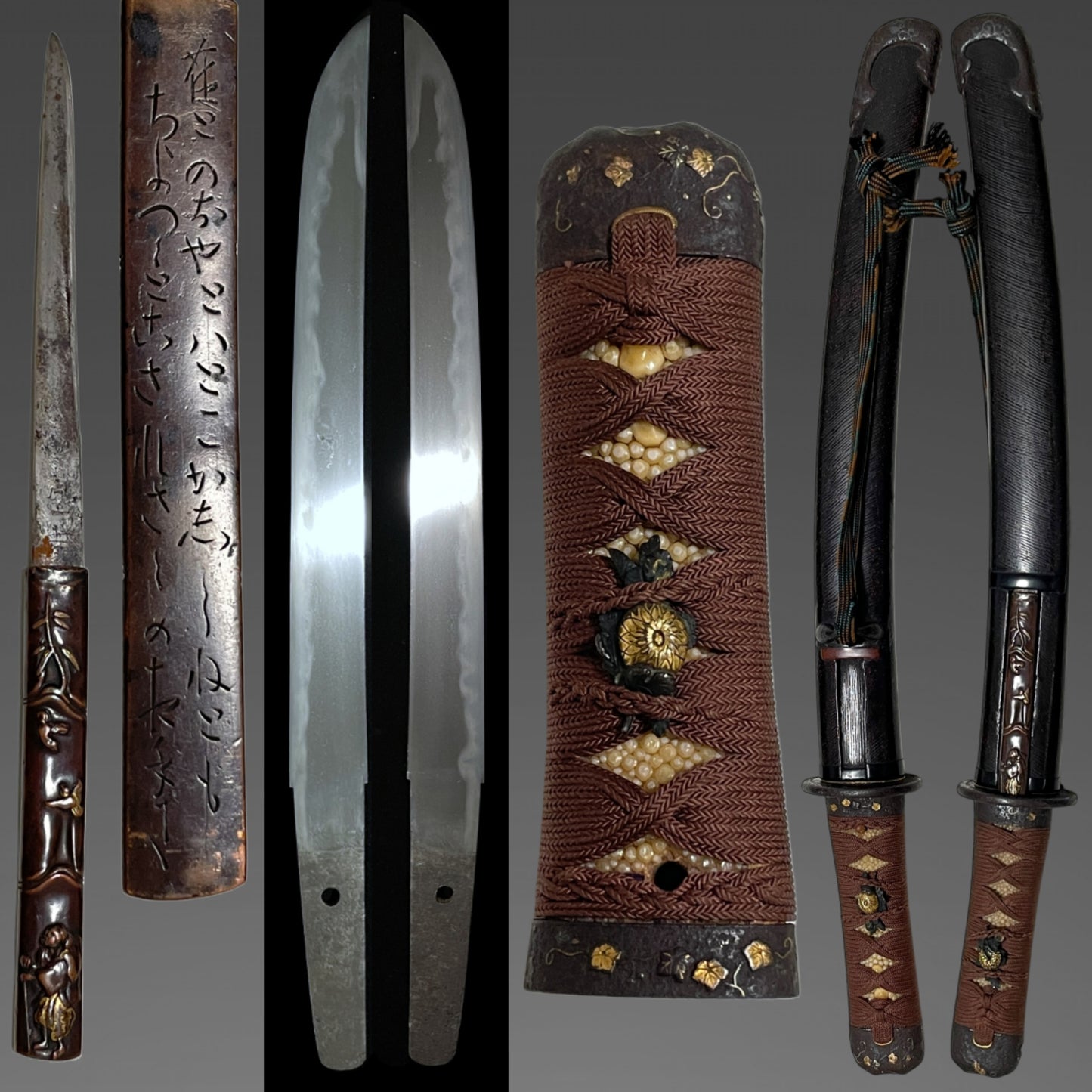 Hirazukuri TANTO, with Waka 和歌 Kozuka, Late Edo period