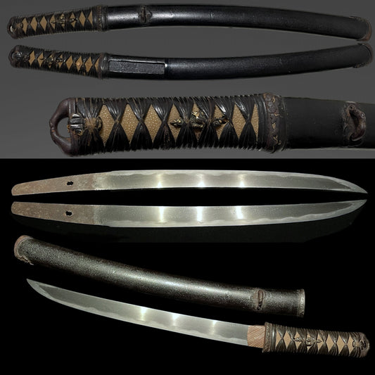 Aikuchi Koshirae 合口拵, Sunnobi-TANTO 寸延短刀, Iro Fittings, Edo period mumei