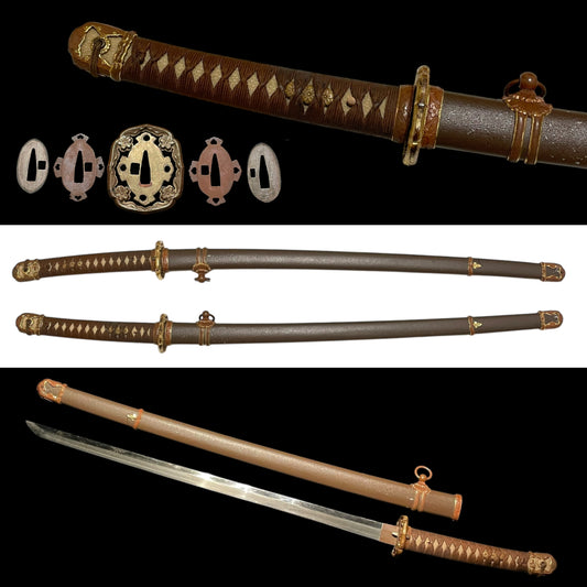 Type98 GUNTO 九八式軍刀, WW2 Japanese Army Officer Sword, Sukashi-TSUBA