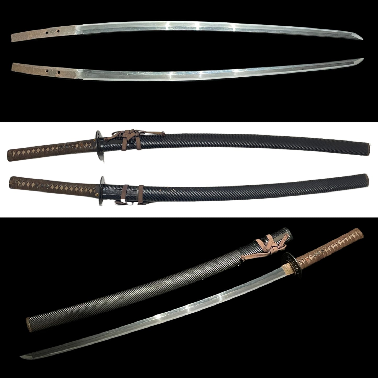 Authentic Black KATANA, Rai Kunitsugu signed, Kizamizaya, Fish Menuki