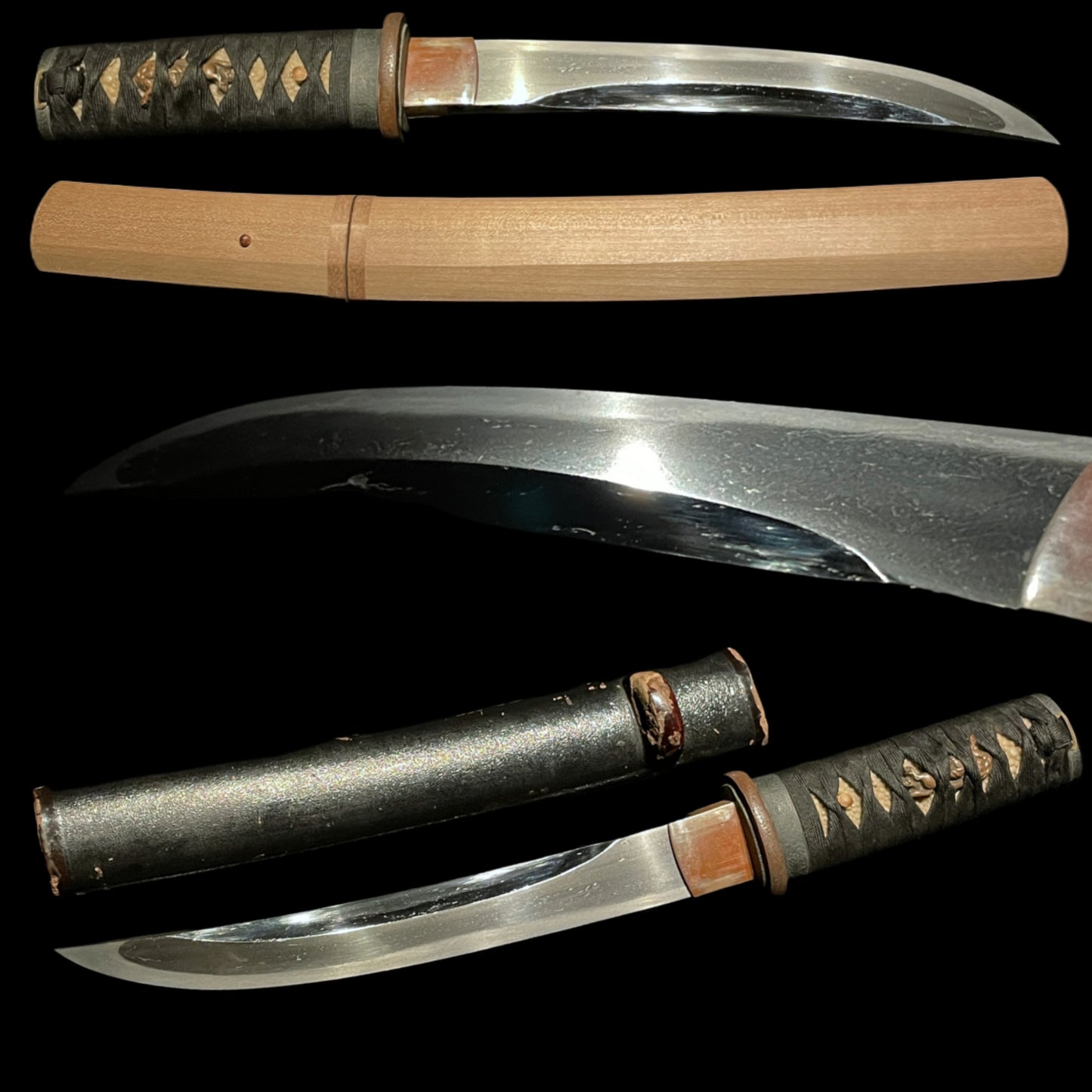 Rare style UNOKUBI 鵜首 TANTO, with Shirasaya, Edo period mumei