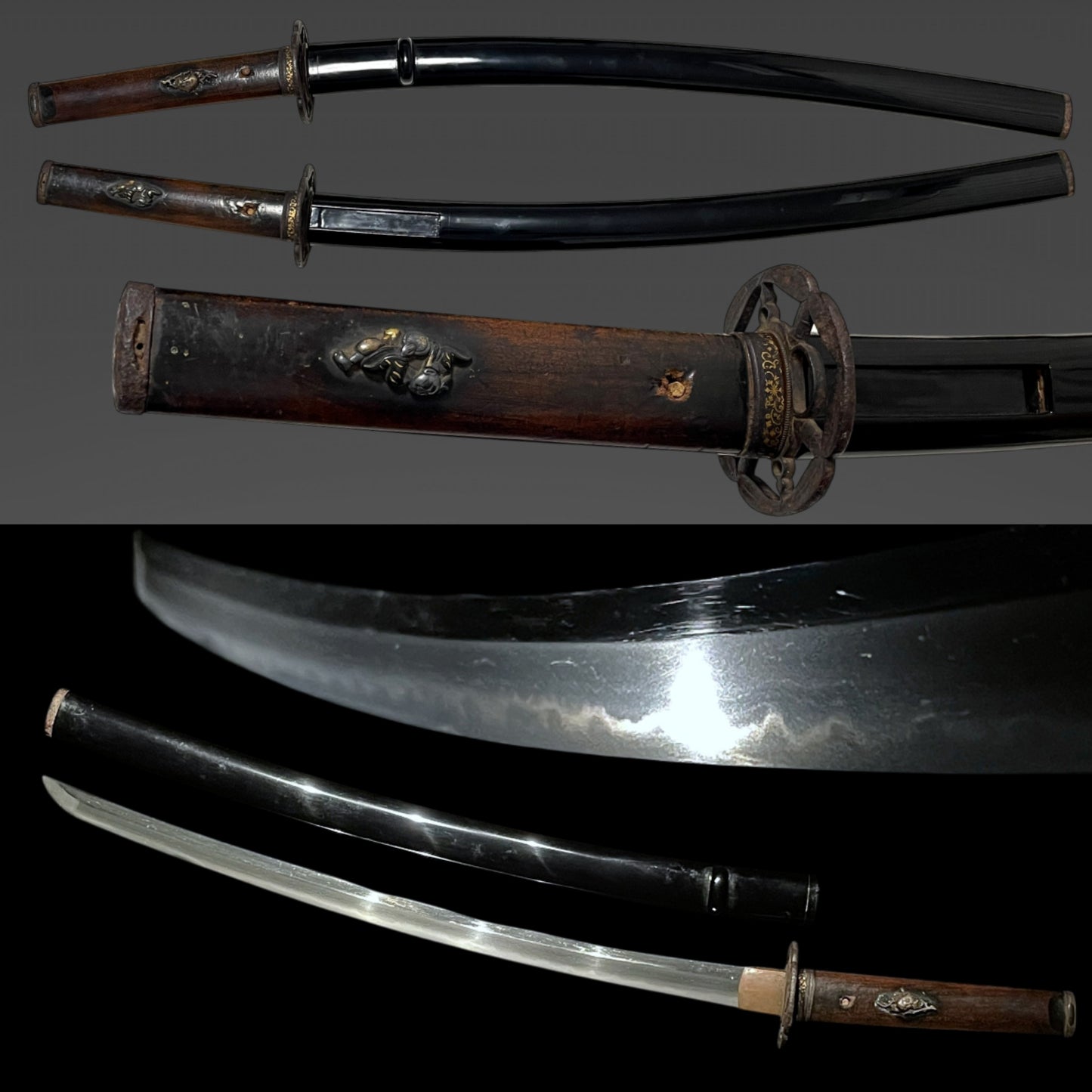 Bizenkokuju Osafune Sukesada signed Wakizashi, Katakitsuka-Koshirae 堅木柄拵, Muromachi period