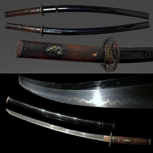 Bizenkokuju Osafune Sukesada signed Wakizashi, Katakitsuka-Koshirae 堅木柄拵, Muromachi period