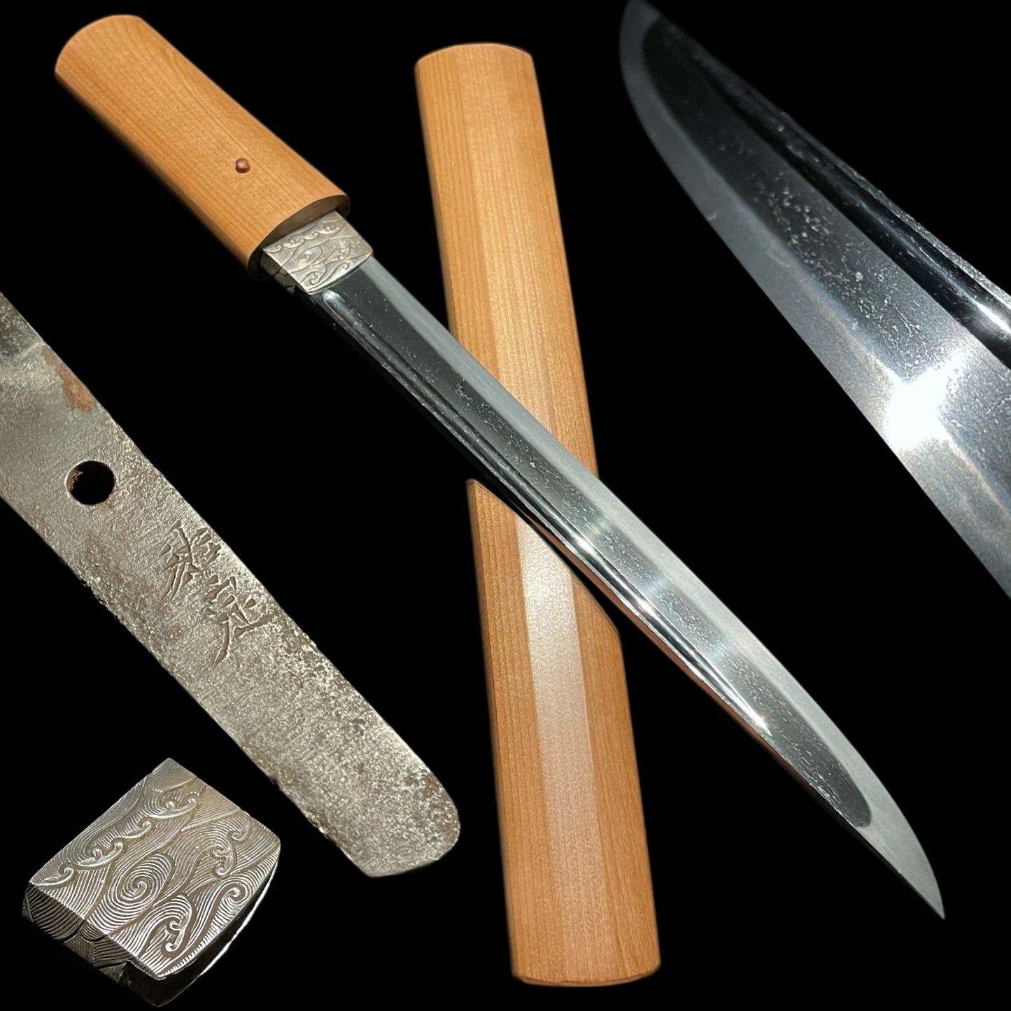 Sukesada 祐定 signed TANTO, Amazing Silver Habaki, Muromachi period