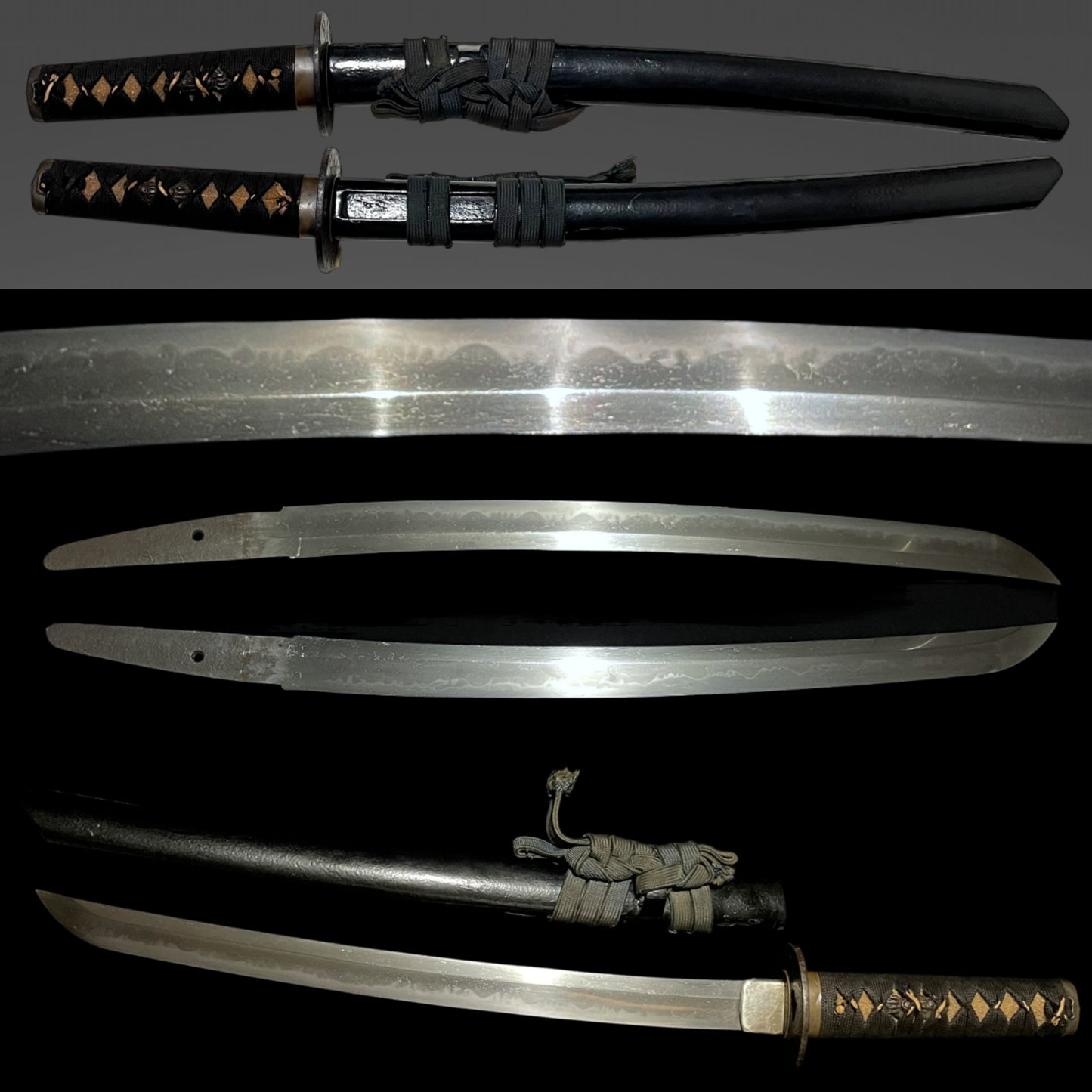 Kanemitsu 兼光 signed Short Wakizashi, Crab Menuki, Edo period