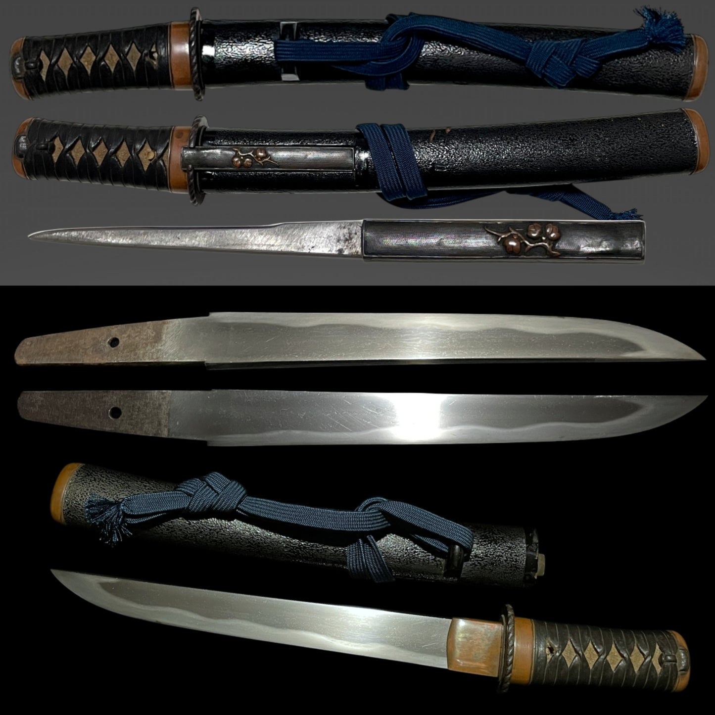 Copper Fittings TANTO, Rugged blade, with Kozuka, Late Edo period