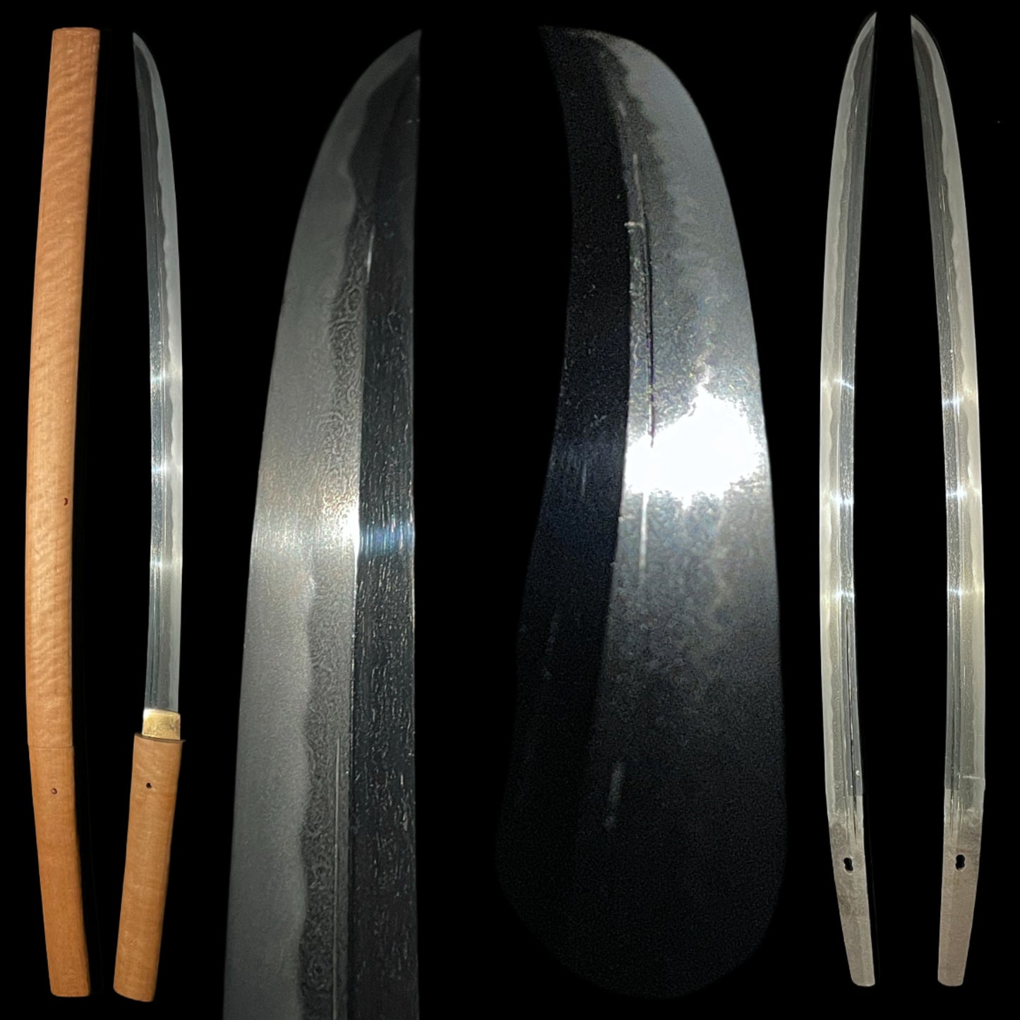 Nagamaki Naoshi Wakizashi, Hadamono 肌物, Oosuriage mumei, Early Muromachi period